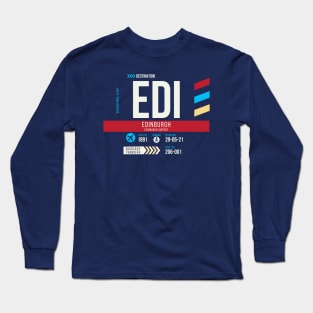 Edinburgh (EDI) Airport Code Baggage Tag C Long Sleeve T-Shirt